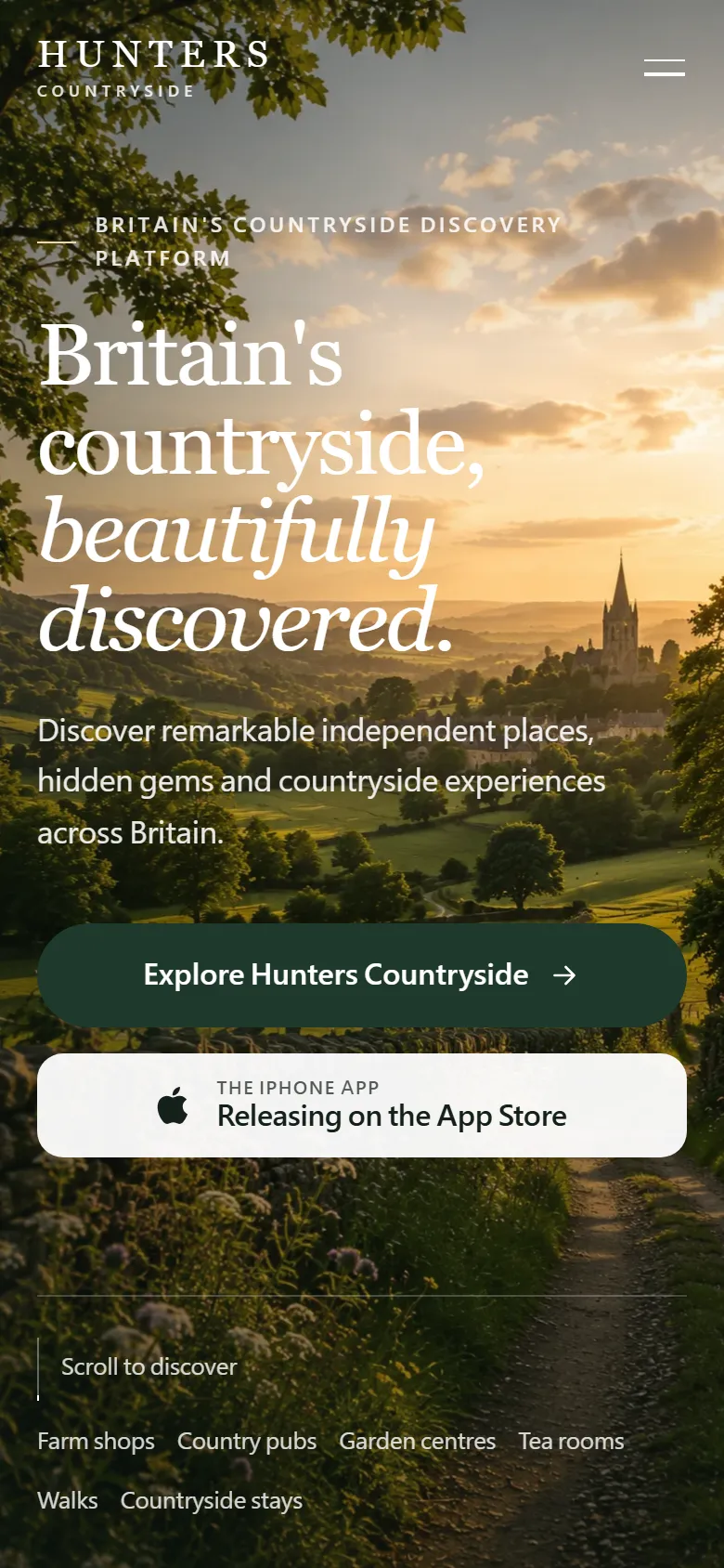 Hunters Countryside on a phone